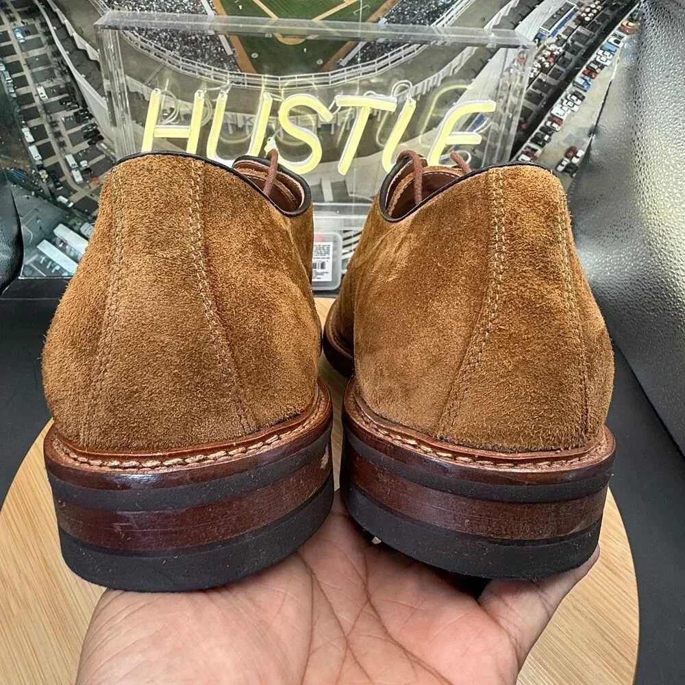 JOHNSTON & MURPHY MENS HARTFORD PLAIN TOE OXFORD SNUFF SUEDE SZ 12 Made in Italy